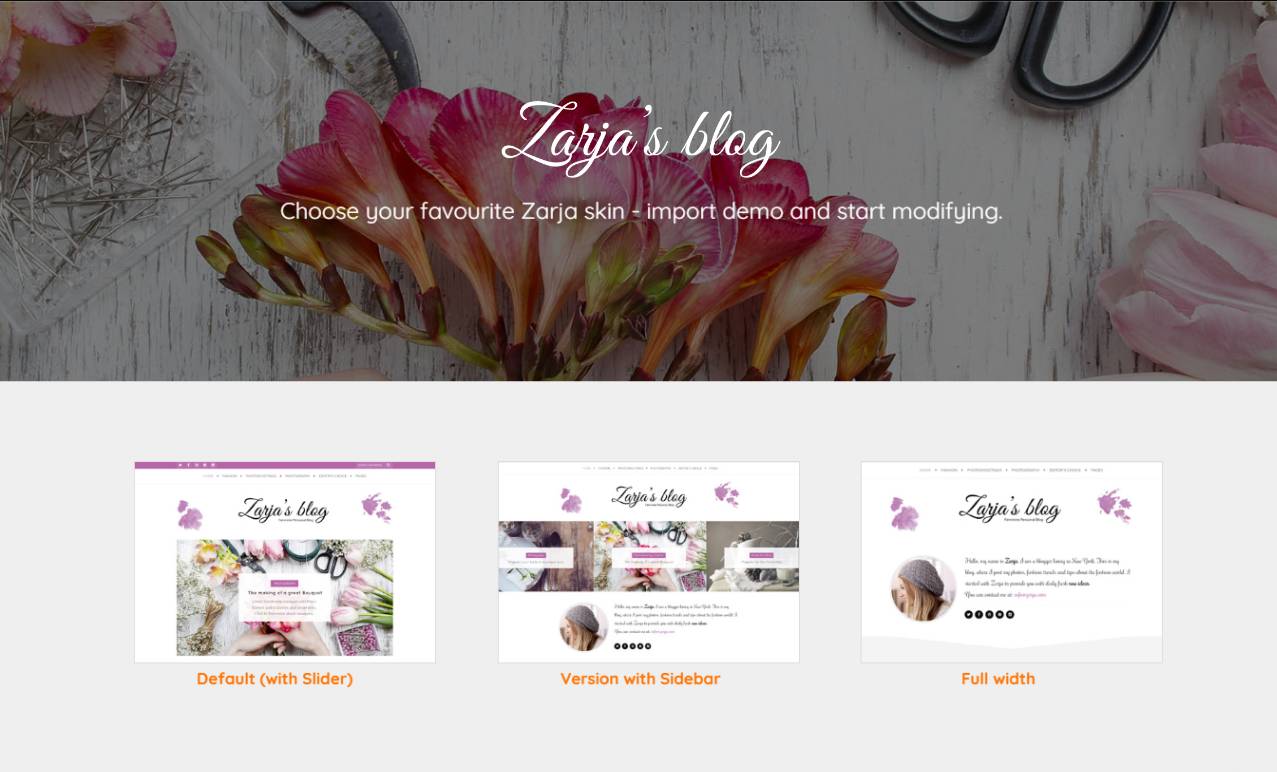 Zarja - Feminine WordPress Blog Theme