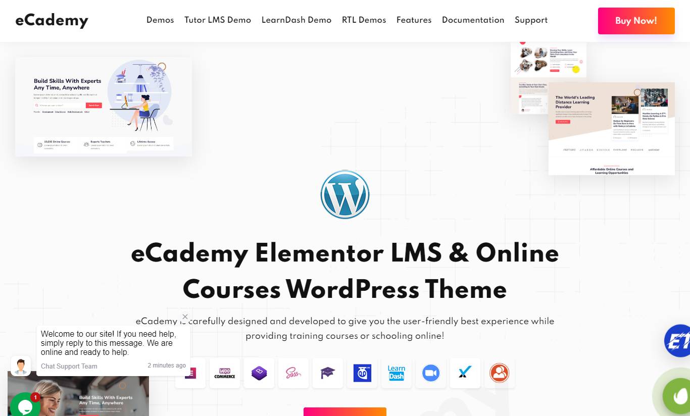 eCademy - Education LMS & Online Coaching Courses WordPress Theme