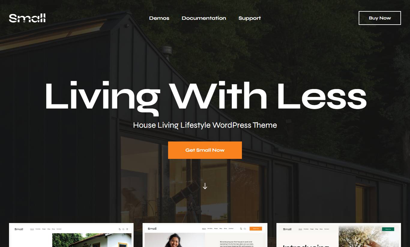 Small - Tiny House Living Lifestyle WordPress Theme