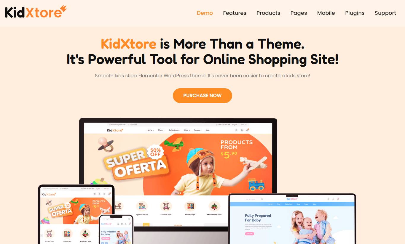 KidXtore - Kids Clothing and Toys Store Elementor WooCommerce WordPress Theme