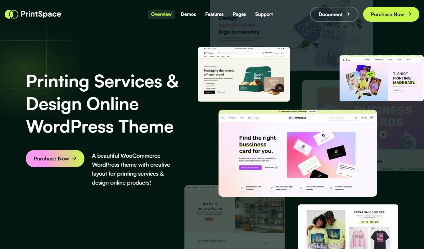 PrintSpace - Printing Services & Design Online WooCommerce WordPress Theme