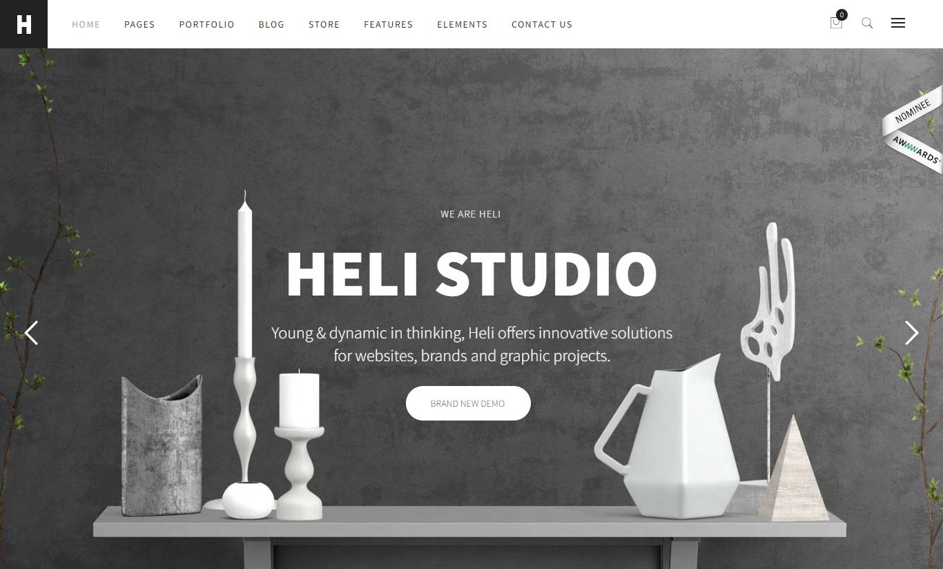 Heli - Minimal Creative Black and White WordPress Theme