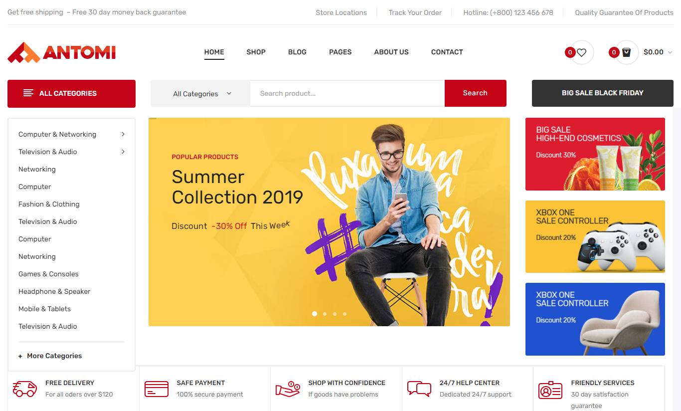 Antomi - Multipurpose Theme for WooCommerce WordPress