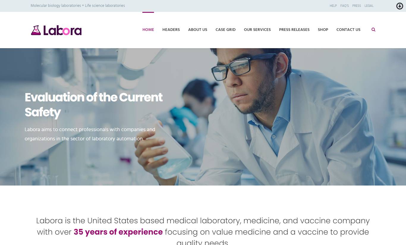 Labora - Business, Laboratory & Pharmaceutical WordPress Theme