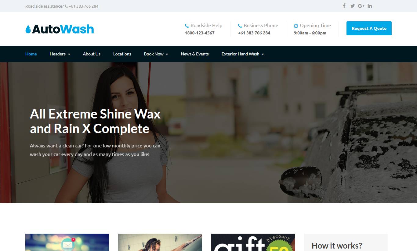 AutoWash - Car | Automobiles Washing WordPress Theme