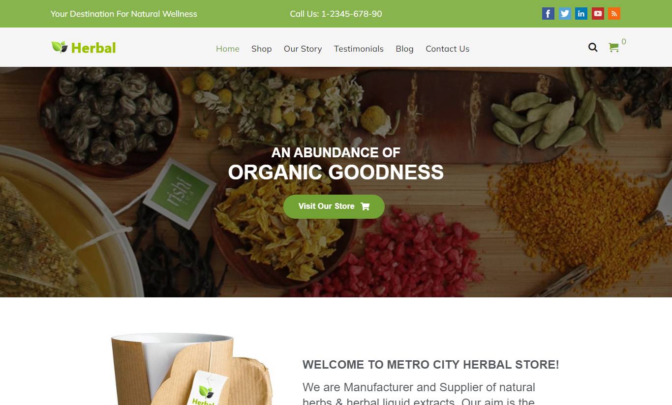 Herbal – Responsive Organic WordPress Theme