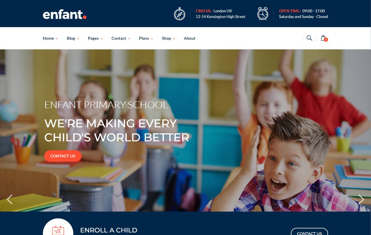 Enfant - School and Kindergarten WordPress Theme