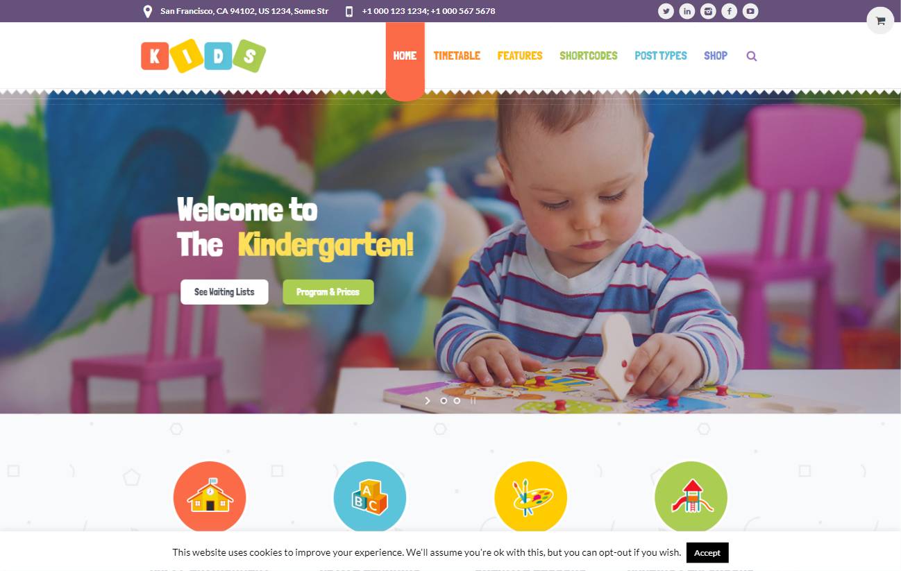 Kids - Day Care & Kindergarten WordPress Theme for Children