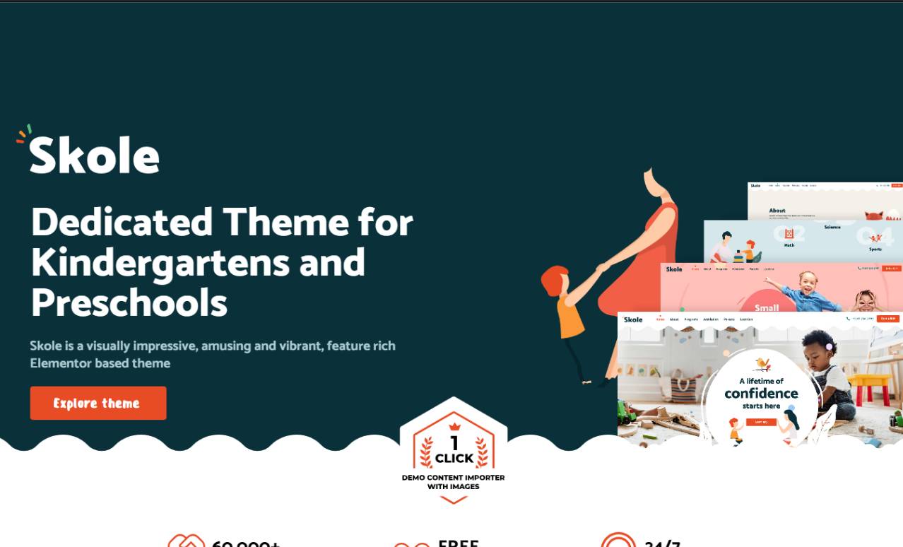 Skole - Children Kindergarten WordPress Theme