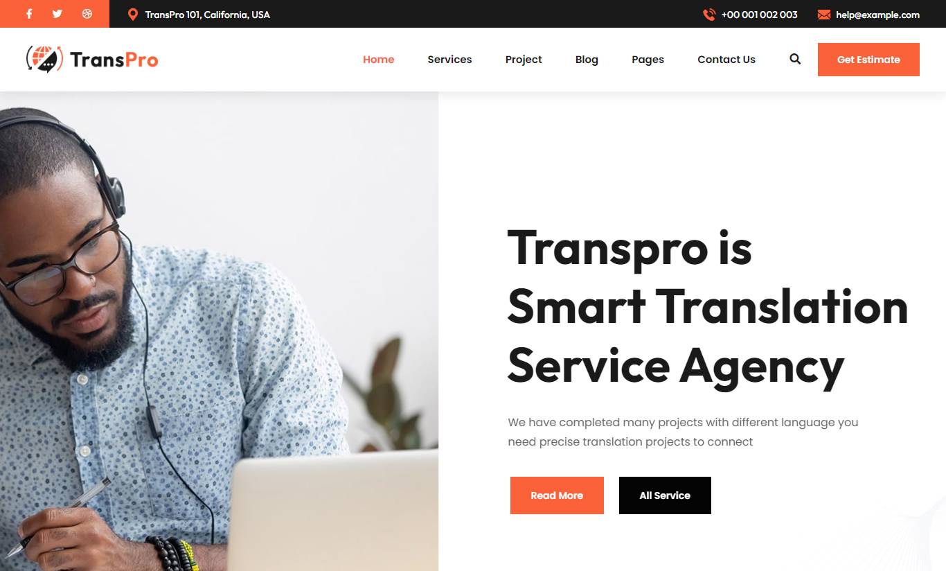 TransPro - Translation Bureau & Interpreting Services WordPress Theme