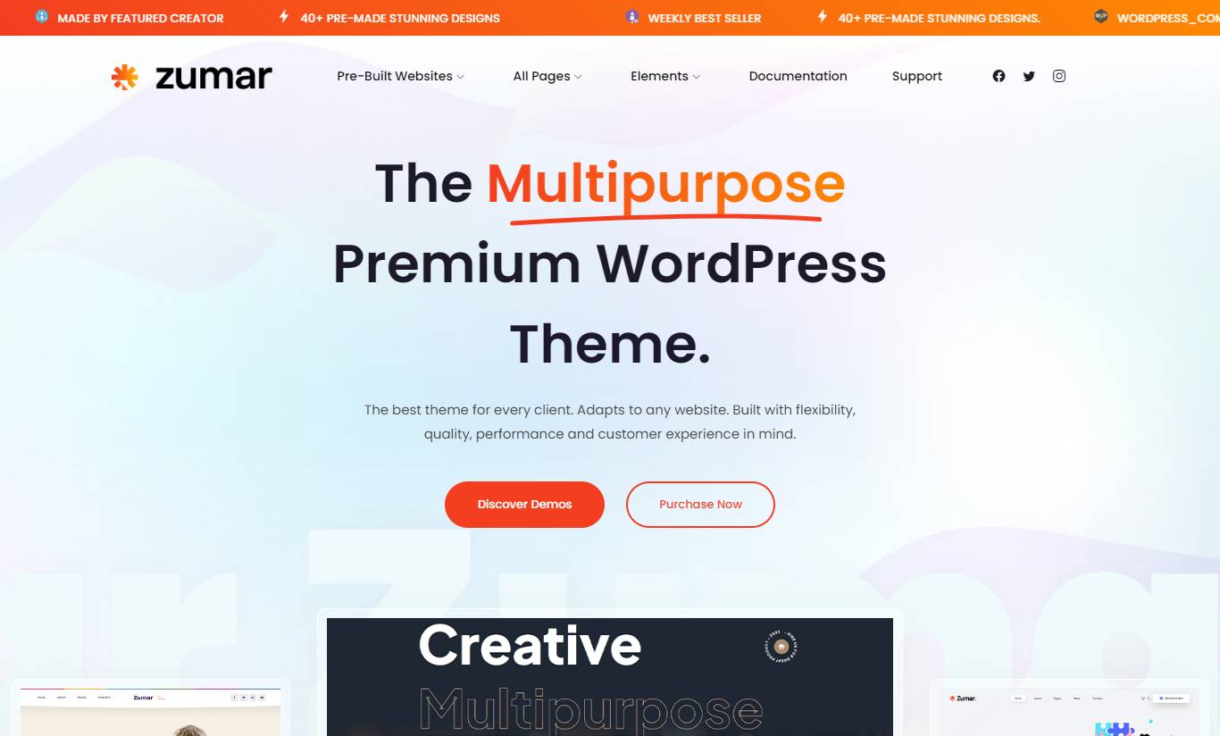 Zumar - Creative & Multipurpose Elementor WordPress Theme