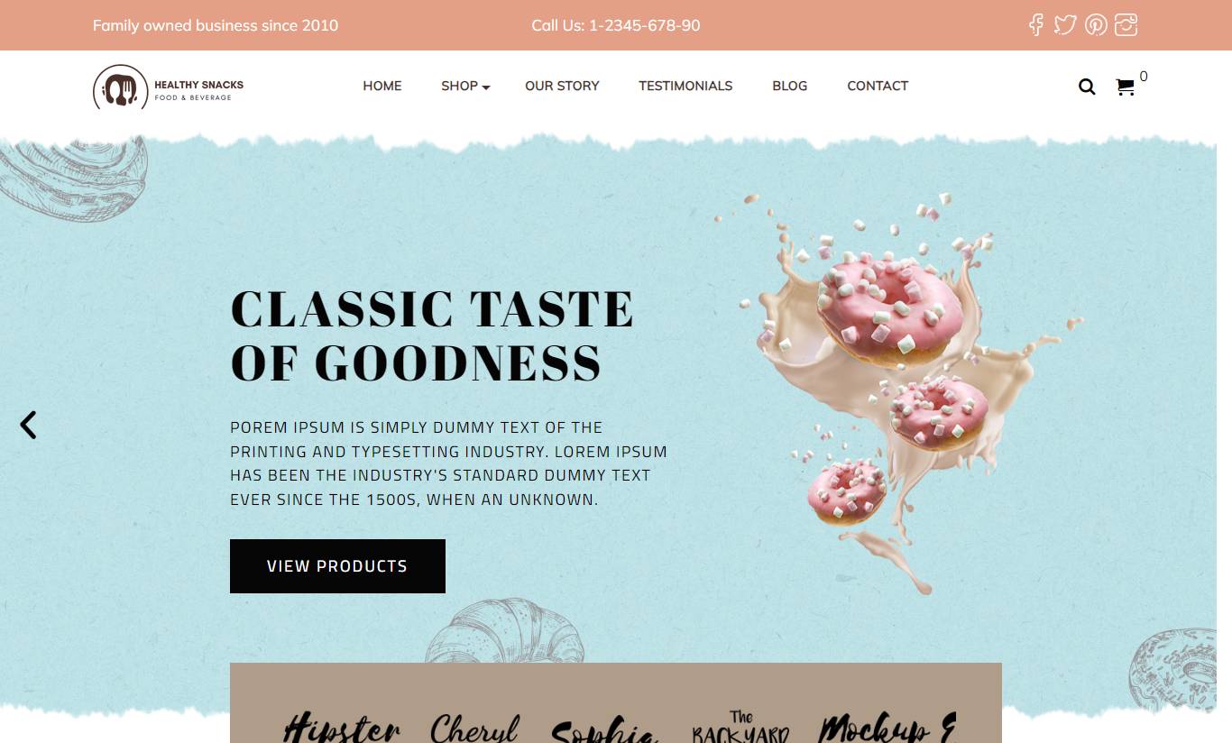 Food Restaurant WordPress Theme – Healthy Snacks