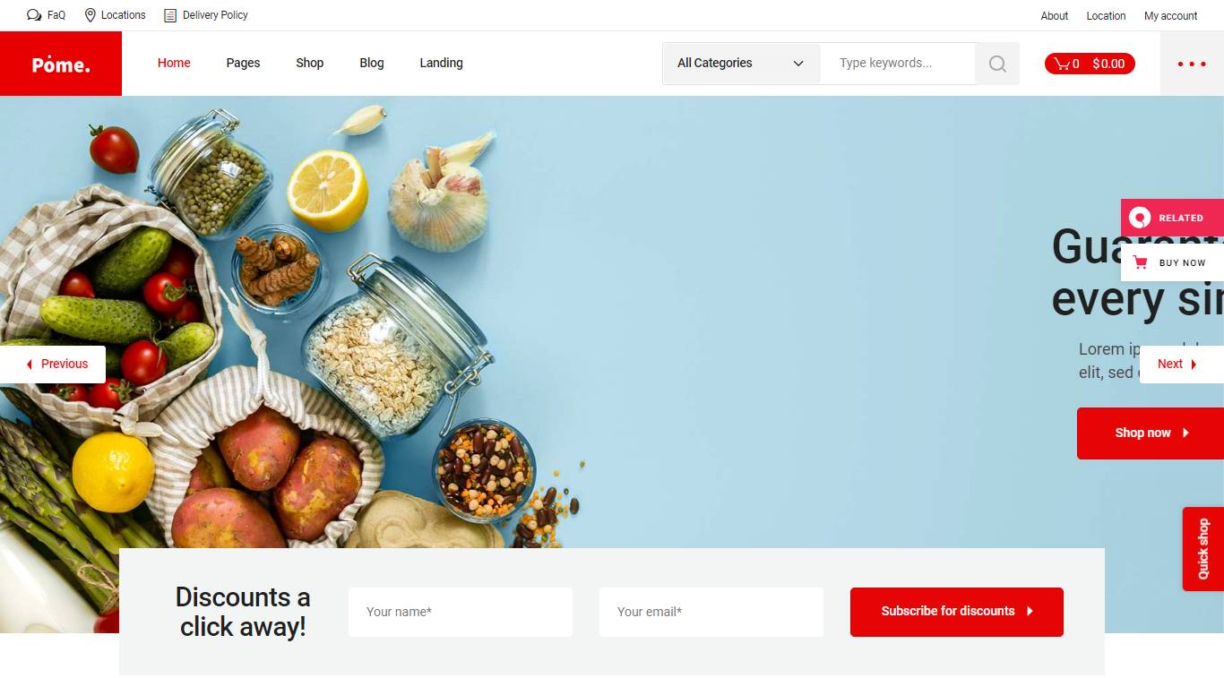 Pome - Food Store & Grocery Marketplace Theme