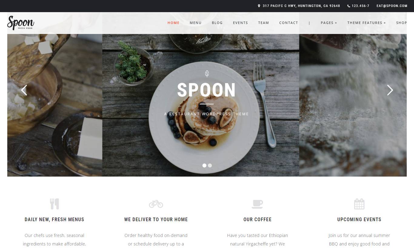 Spoon – A Premium Responsive Restaurant WordPress Theme