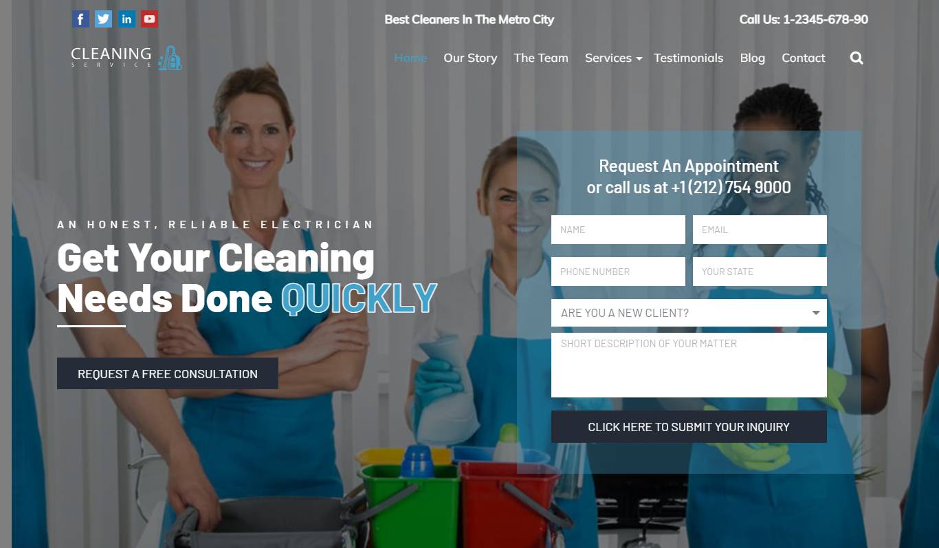 Cleaning Service WordPress Theme