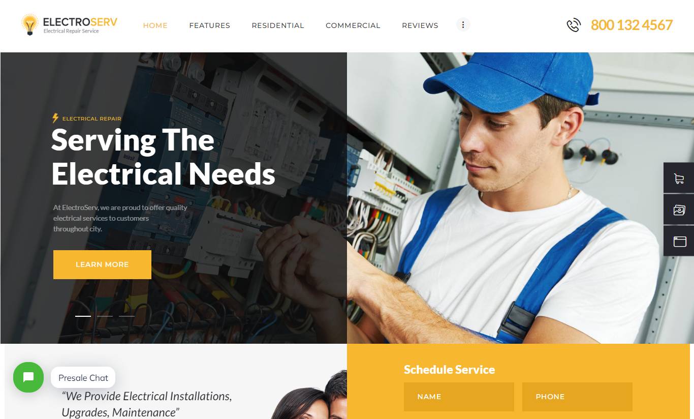 ElectroServ | Electrical Repair Service WordPress Theme