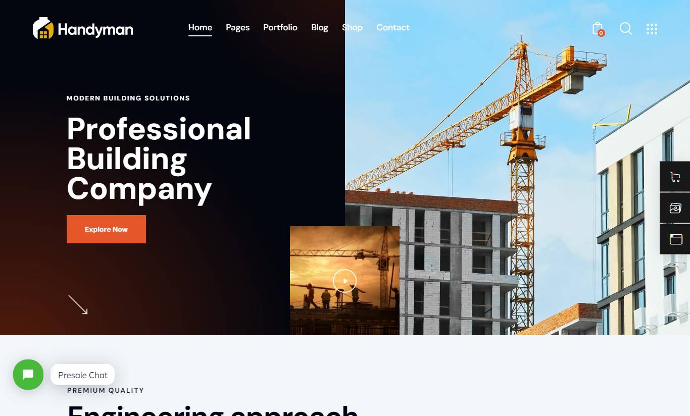 Handyman | Construction and Repair Services Building WordPress Theme