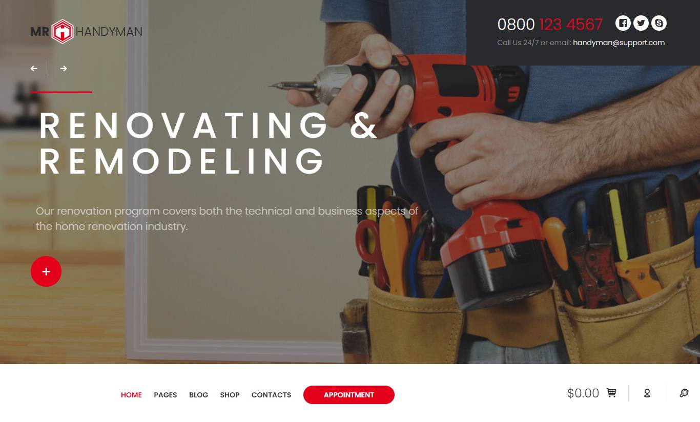 Handyman - House Repair & Renovation WordPress Theme