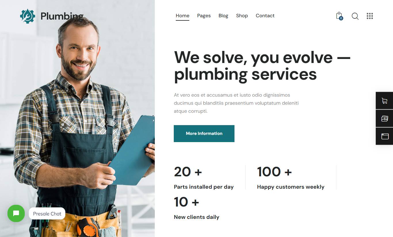 Plumbing - Repair, Building & Construction Elementor WordPress Theme