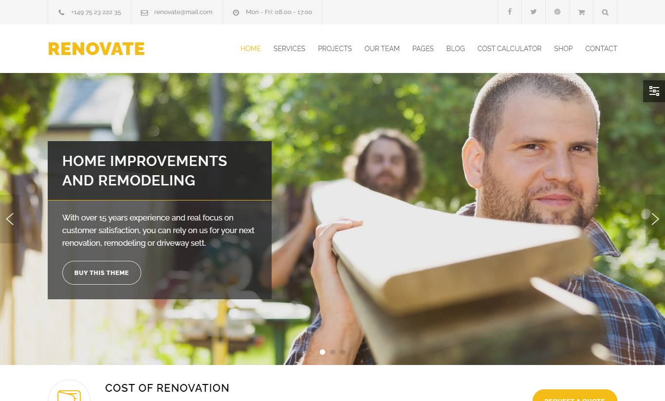 Renovate - Construction WordPress Theme