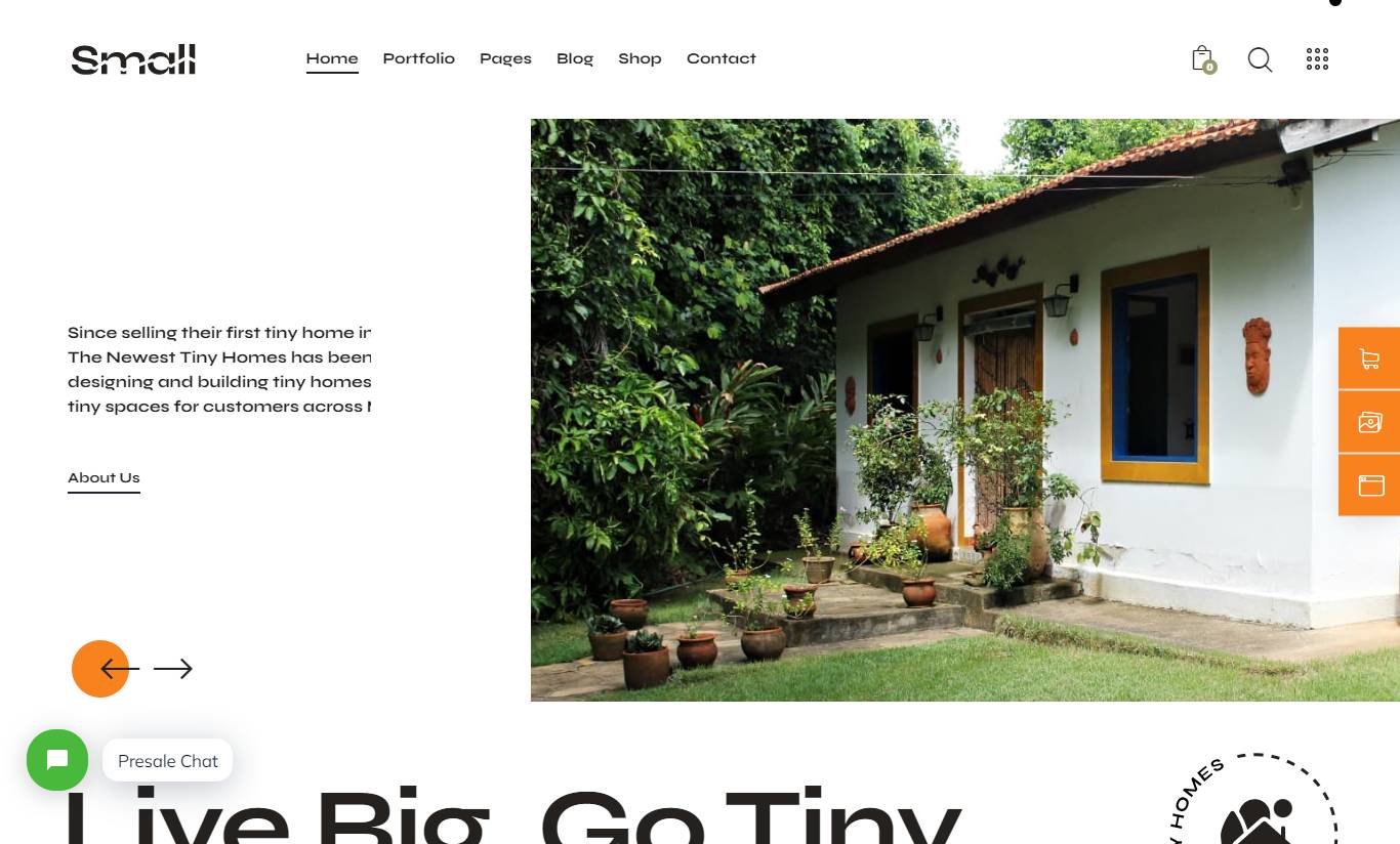 Small - Tiny House Living Lifestyle WordPress Theme