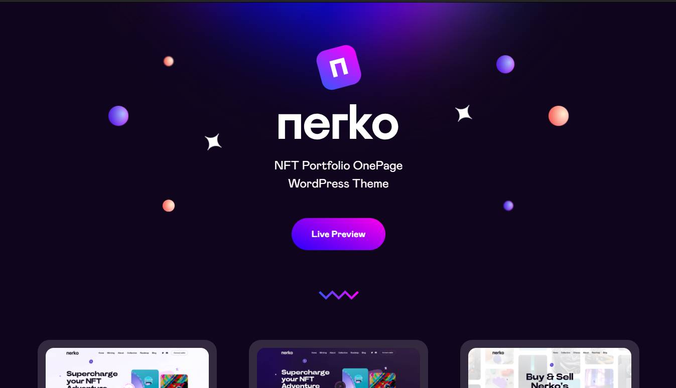 Nerko - NFT Portfolio WordPress Theme