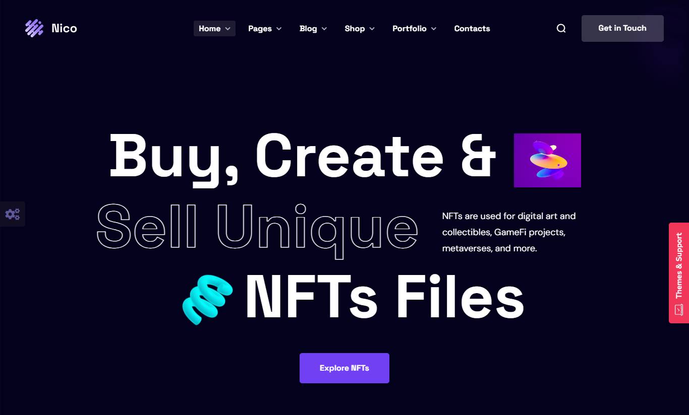 Nico - Creative & NFT-affiliate WordPress Theme