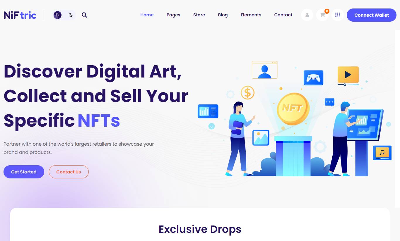 Niftric - NFT Marketplace WordPress Theme