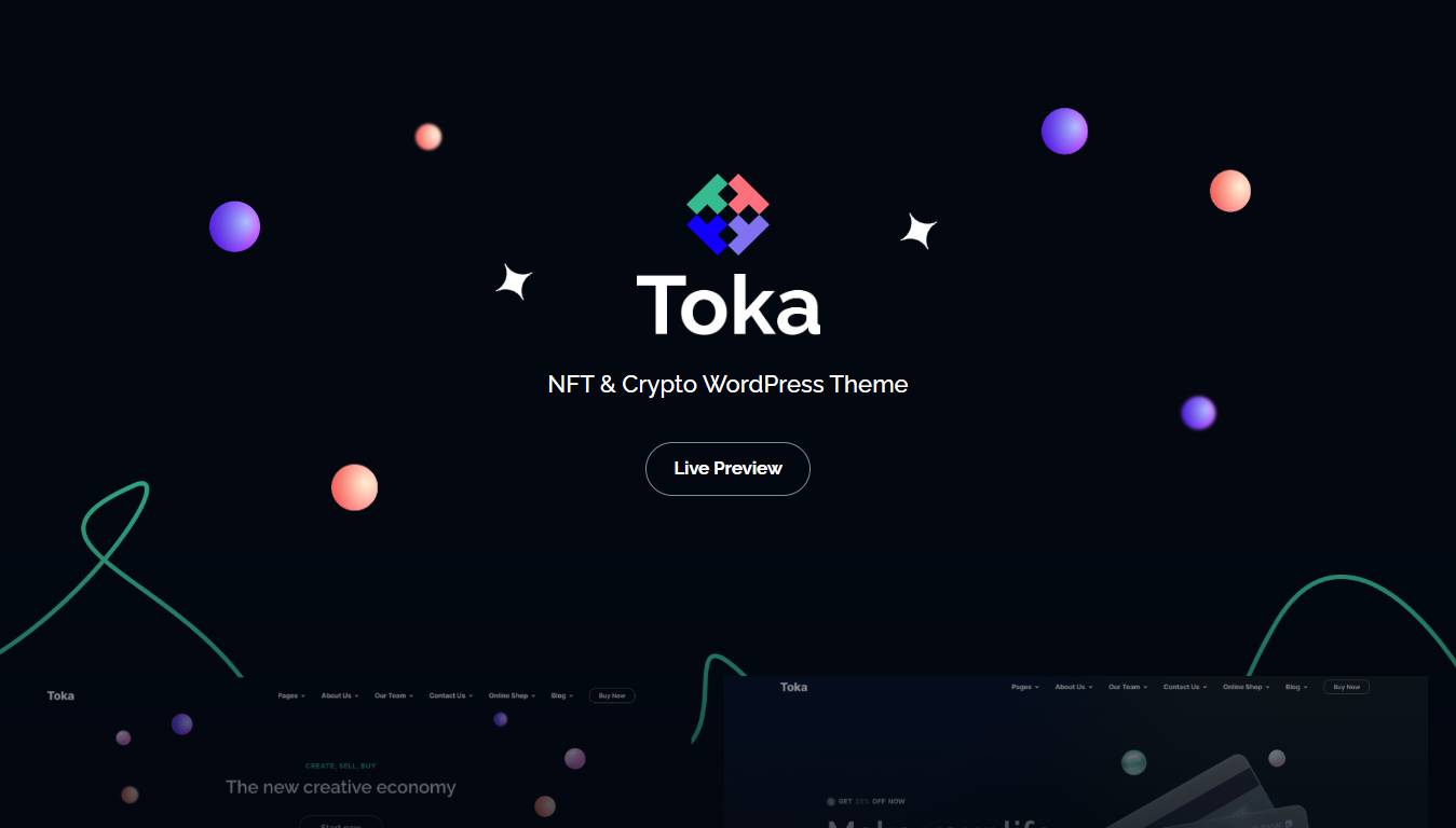 Toka - NFT & Crypto WordPress Theme