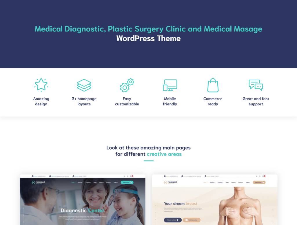 HolaMed - Medical Diagnostic & Plastic Surgery Clinic WordPress Theme