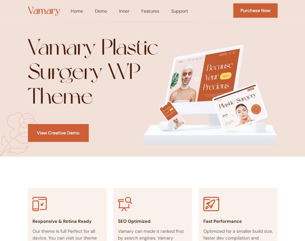 Vamary - Plastic Surgery WordPress Theme