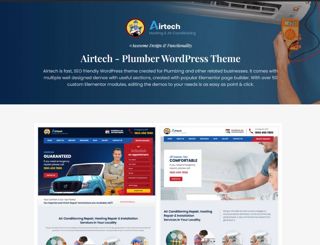 Airtech - Plumber HVAC and Repair theme