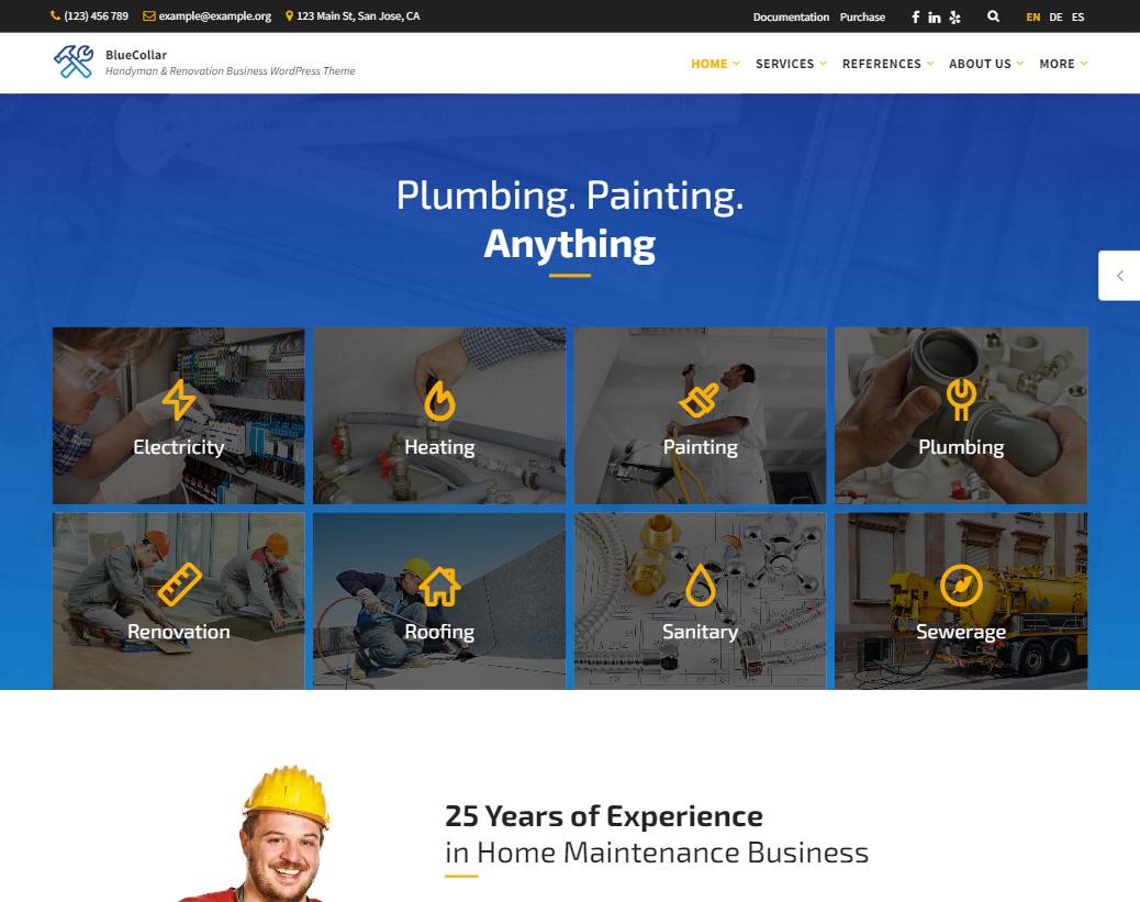 BlueCollar - Handyman & Renovation Business WordPress Theme