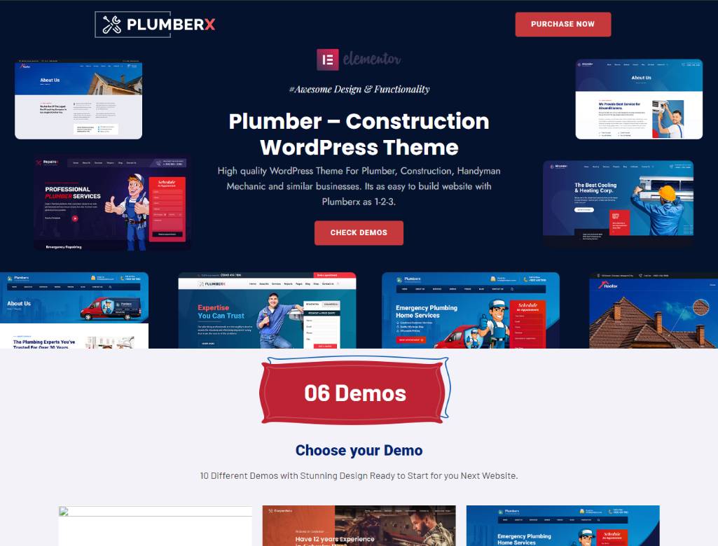 Plumber - Construction and Repairing WordPress Theme