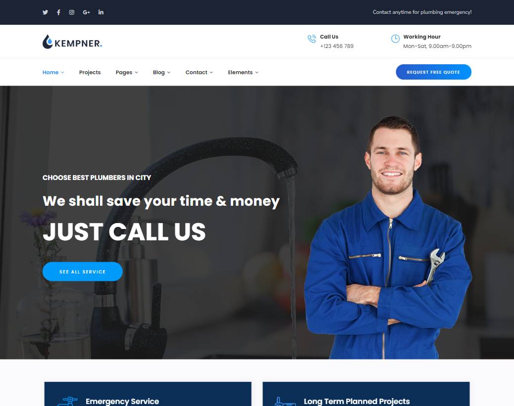 Kempner - Plumber WordPress Theme