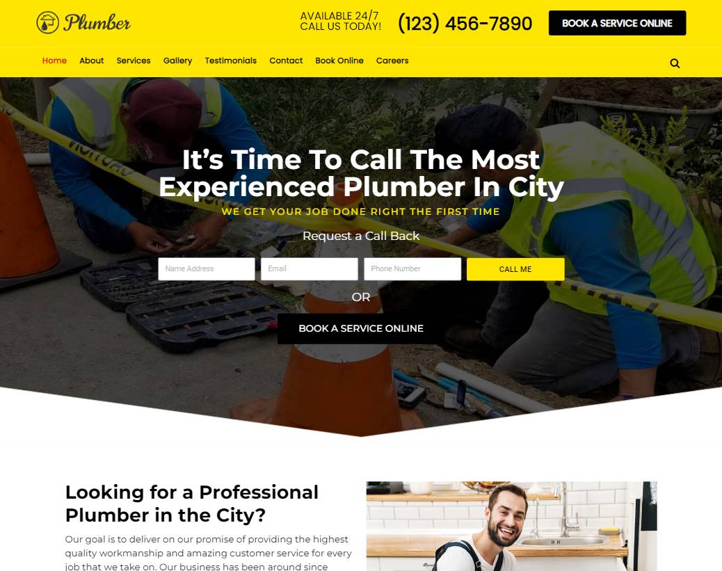 Plumber WordPress Theme – Plumber Pro