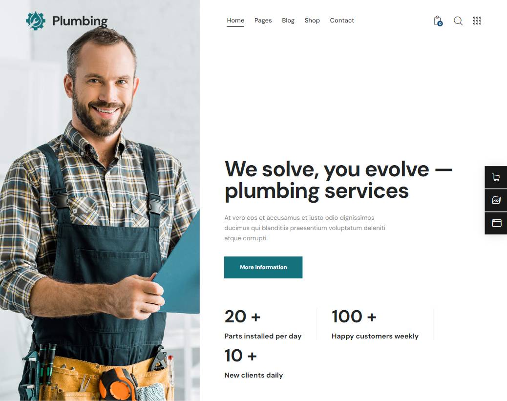 Plumbing - Repair, Building & Construction Elementor WordPress Theme