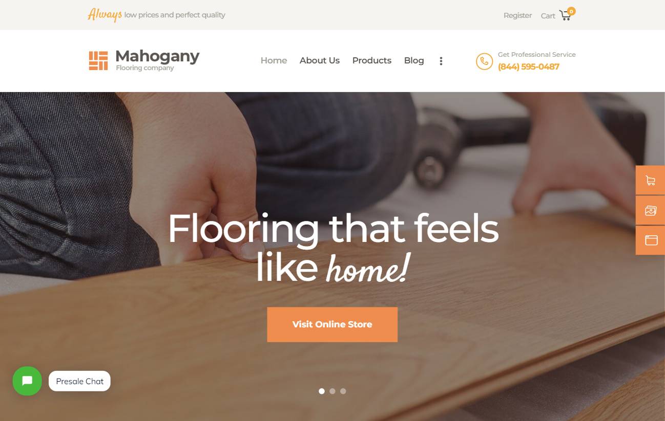 Mahogany | Carpenting Woodwork & Flooring Company WordPress Theme