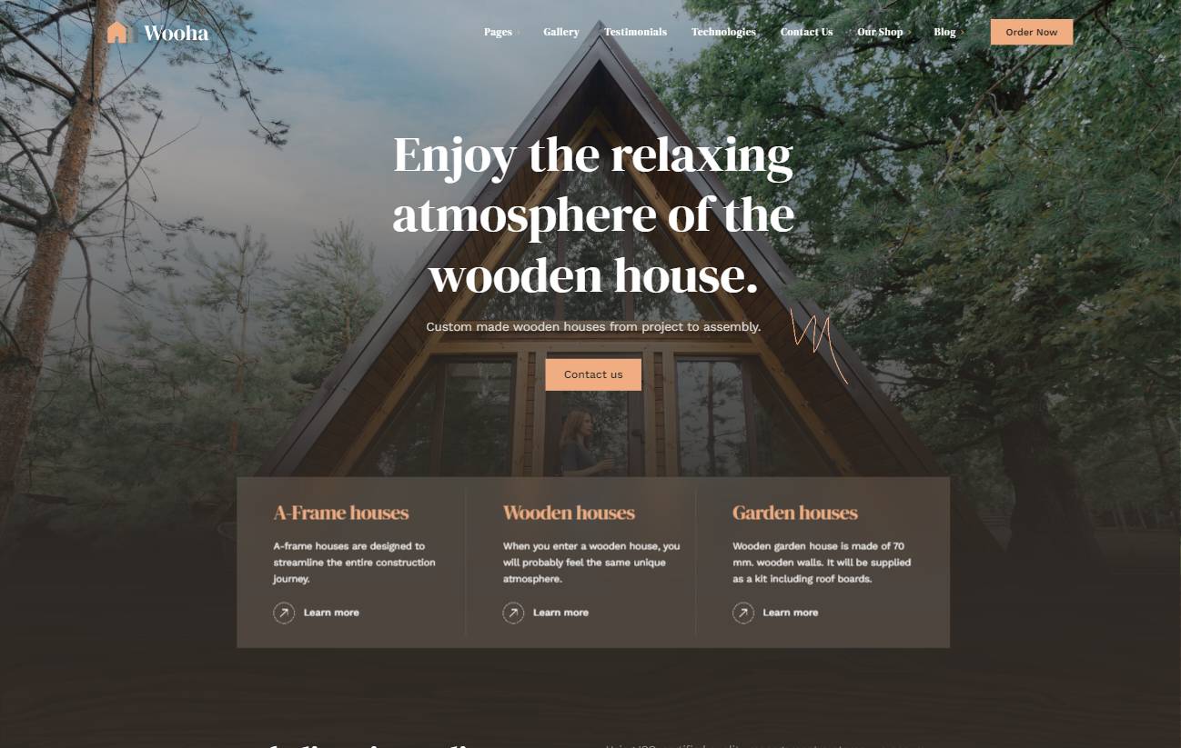 Wooha - Wooden House Construction & Woodworks WordPress Theme