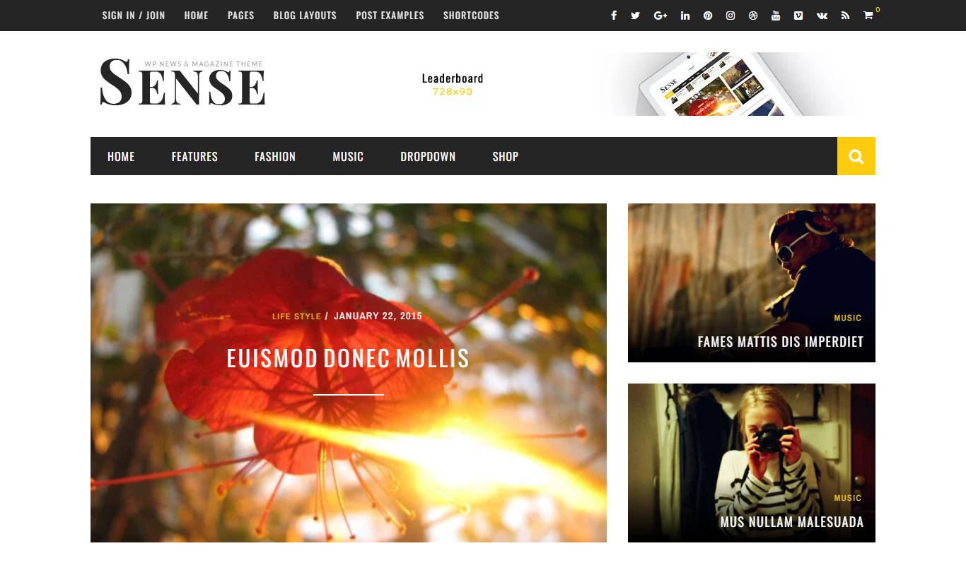 Sense - Responsive Blog Magazine and News Theme