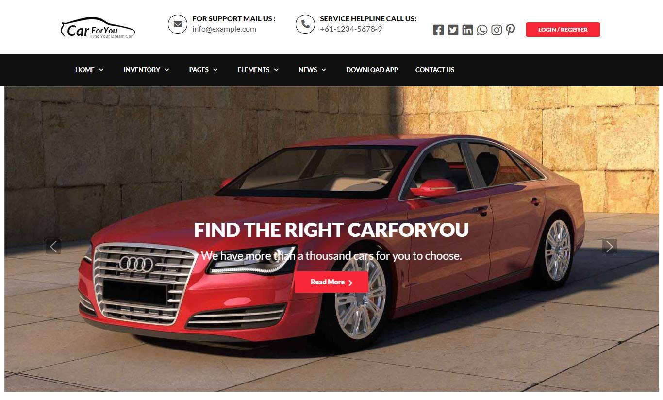 Auto CarForYou - Responsive Car Dealer WordPress Theme