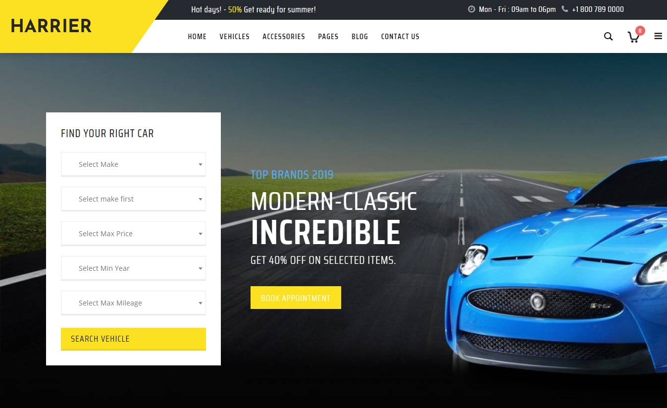 Harrier - Car Dealer and Automotive WordPress Theme