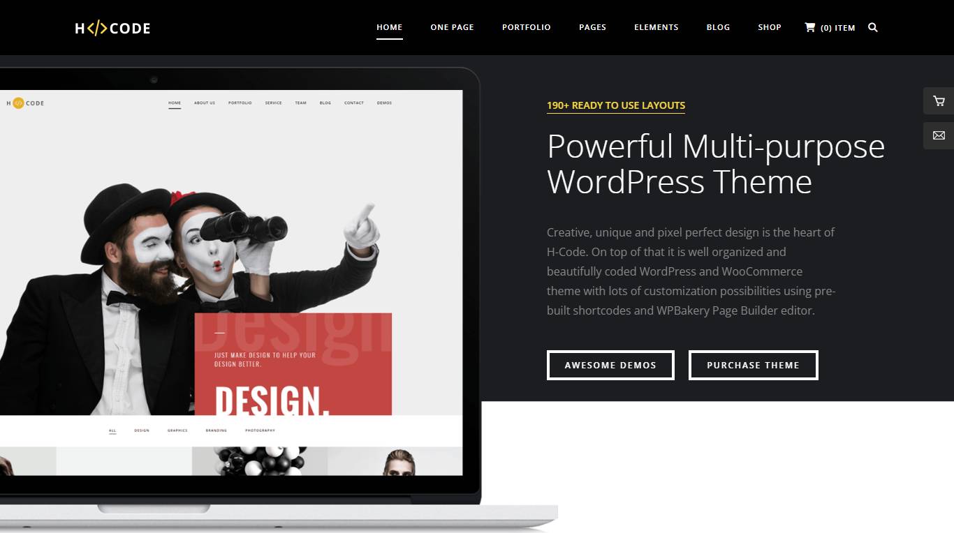 H-Code Responsive & Multipurpose WordPress Theme