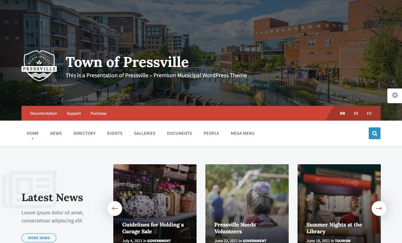 Pressville - Municipal & City Government WordPress Theme