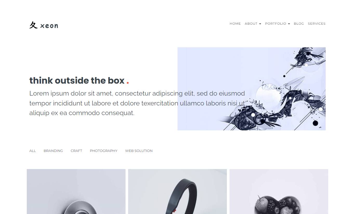 Xeon - Minimal Portfolio WordPress Theme