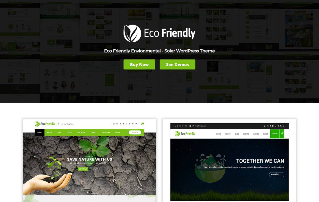 Eco Friendly Environmental WordPress - Eco Nature NGO Theme 