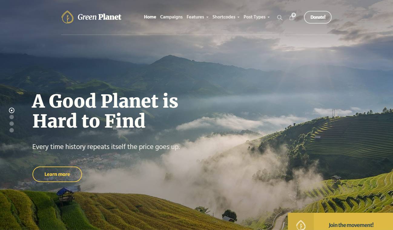 Ecology & Environment WordPress Theme - Green Planet