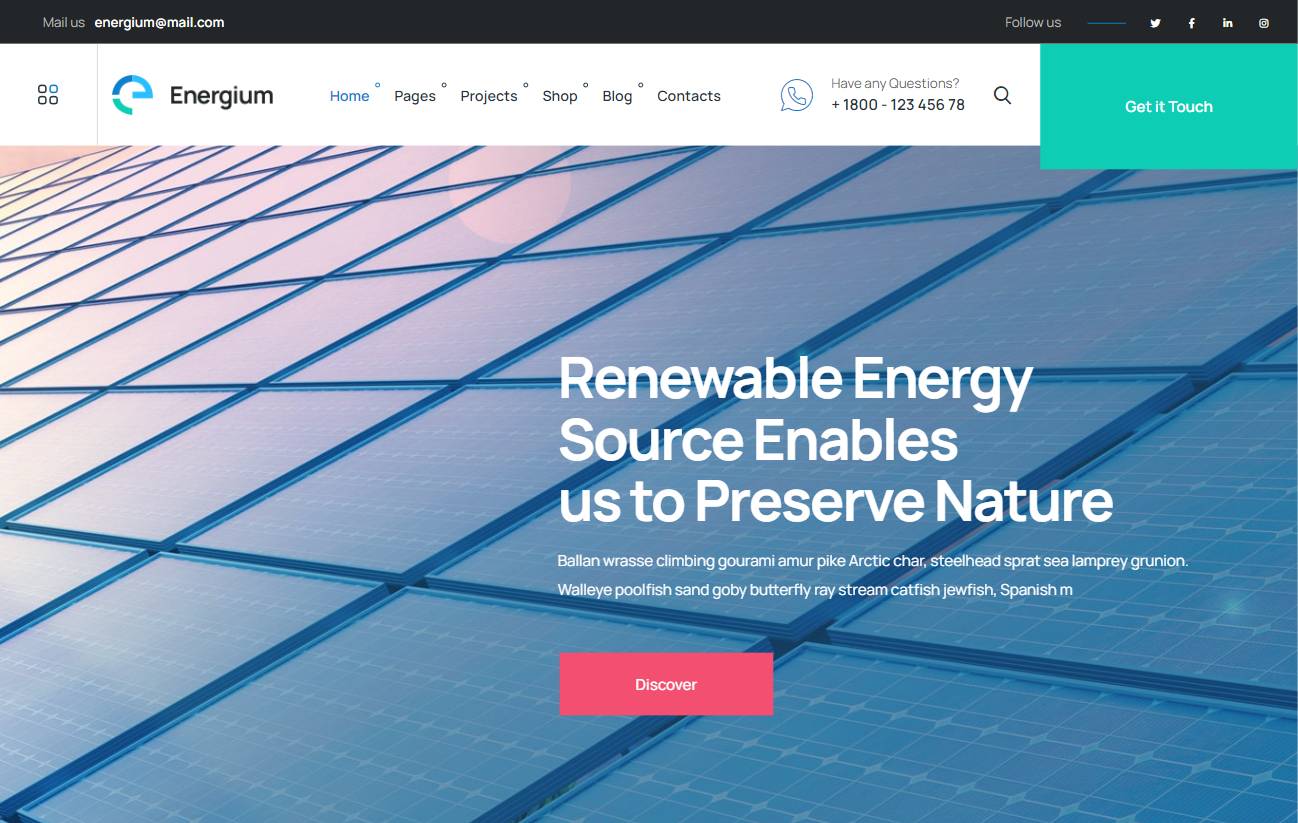 Energium | Alternative & Renewable Energy WordPress Theme 