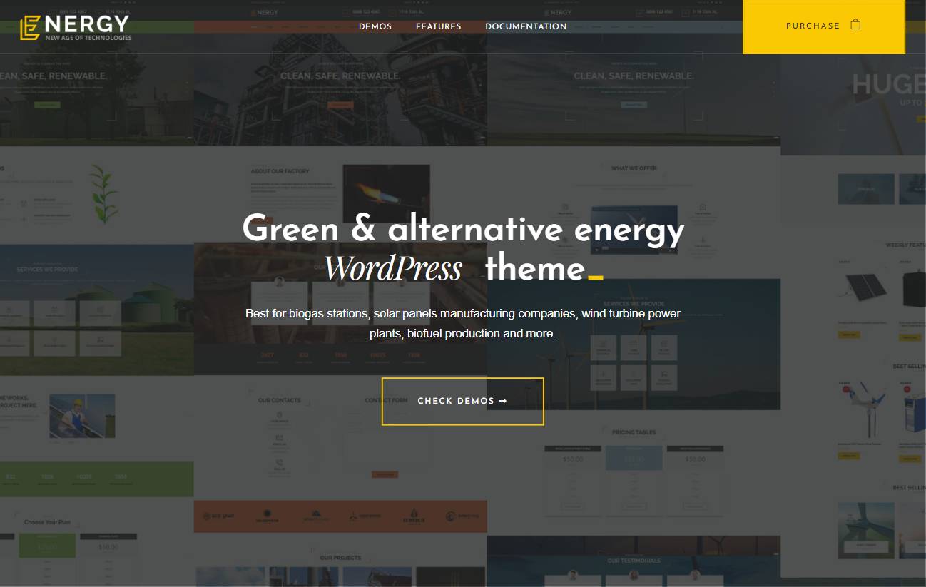 Energy - Solar and Wind Alternative Power WordPress Theme  