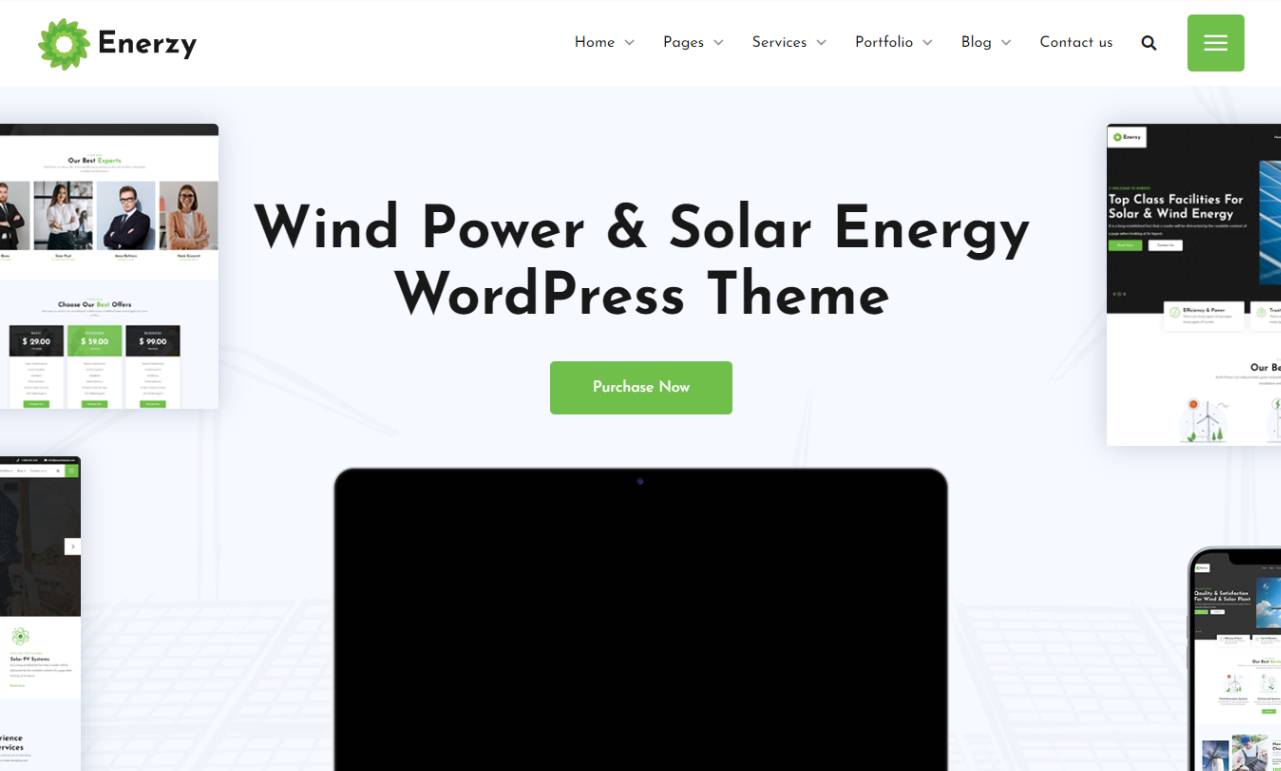 Enerzy - Wind & Solar Energy WordPress Theme 